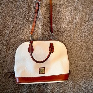 Dooney & Bourke Pebble White Leather Zip Zip Satchel